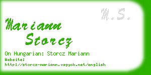 mariann storcz business card